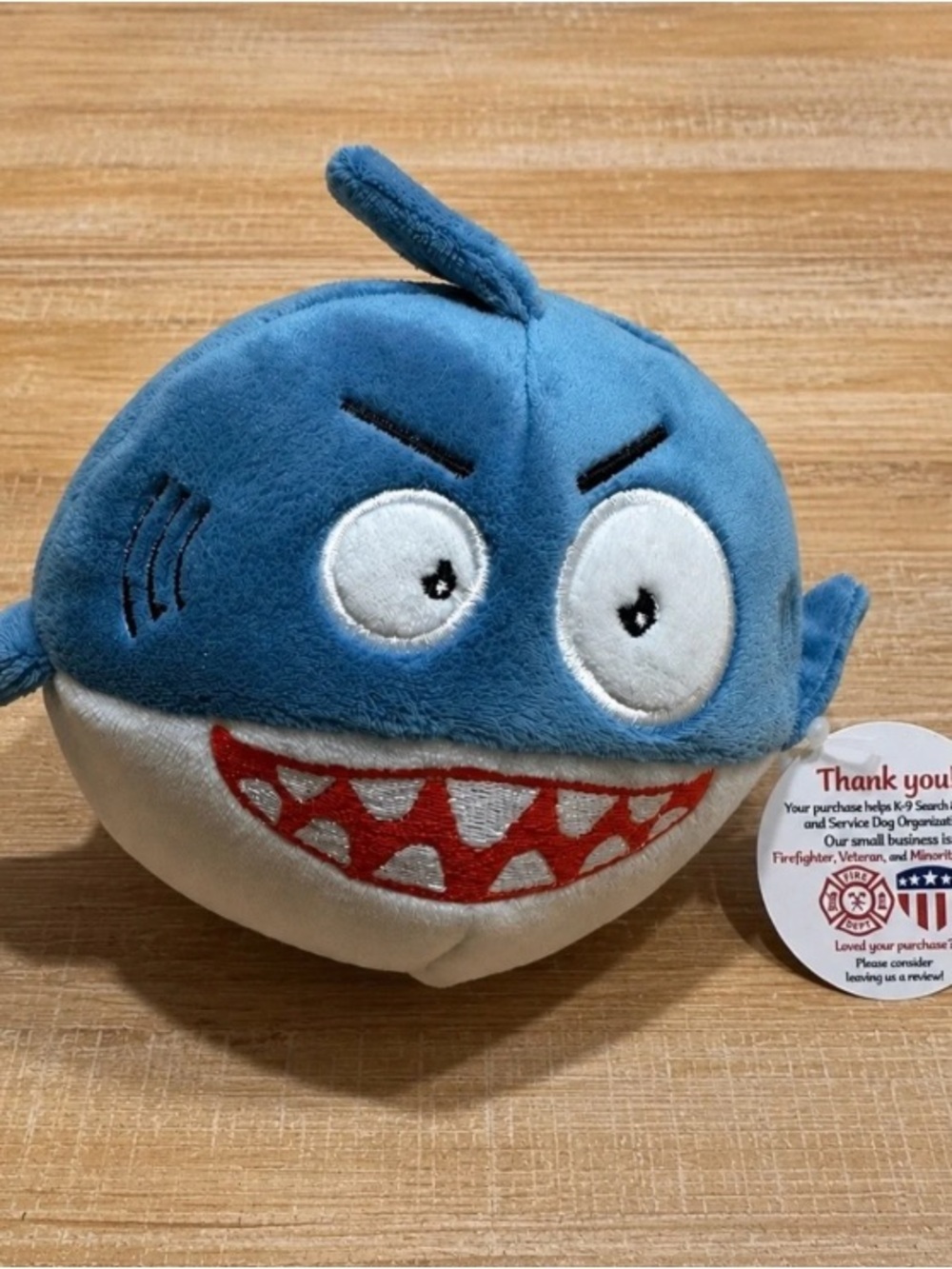 Plush Shark Pet Toy in Blue - Playful Chew Companion